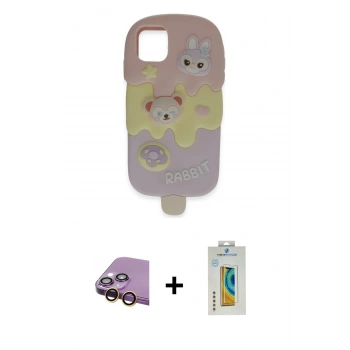 MARSİLYAN™- iPhone 15 Kılıf Akış Yansıma - Siyah Polymer Nano Ekran Koruyucu + Raze Metal Kamera Lens - SI