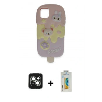 MARSİLYAN™- iPhone 15 Kılıf Akış Yansıma - Siyah Polymer Nano Ekran Koruyucu + PVD Metal Kamera Lens - YL