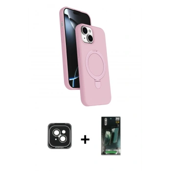 MARSİLYAN™- iPhone 15 Kılıf İz Işık Koleksiyonu - Şeffaf 360 Full Body Arka Koruyucu + PVD Metal Kamera Lens - YL