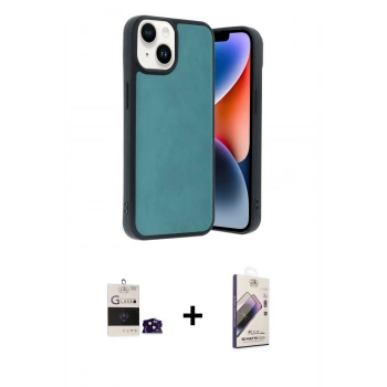 MARSİLYAN™- iPhone 15 Kılıf Kıvılcım Işık Serisi - Siyah Bilvis 3D Mat Cam Ekran Koruyucu + Bilvis Titan Kamera Lens - SH