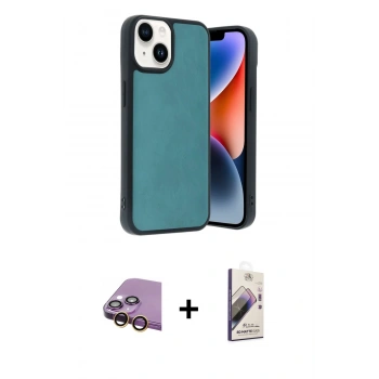 MARSİLYAN™- iPhone 15 Kılıf Kıvılcım Işık Serisi - Siyah Bilvis 3D Mat Cam Ekran Koruyucu + Raze Metal Kamera Lens - SI