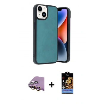 MARSİLYAN™- iPhone 15 Kılıf Kıvılcım Işık Serisi - Siyah Buffer Hayalet Cam Ekran Koruyucu + Raze Metal Kamera Lens - SI