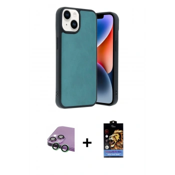 MARSİLYAN™- iPhone 15 Kılıf Kıvılcım Işık Serisi - Siyah Buffer Hayalet Cam Ekran Koruyucu + Raze Metal Kamera Lens - YL