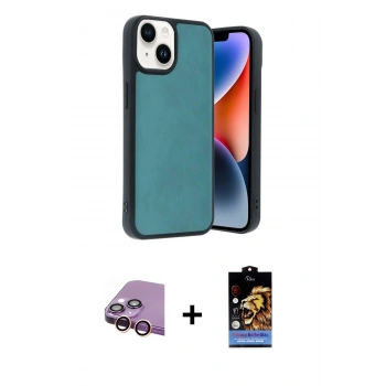 MARSİLYAN™- iPhone 15 Kılıf Kıvılcım Işık Serisi - Siyah Buffer Hayalet Cam Ekran Koruyucu + Raze Metal Kamera Lens - PE