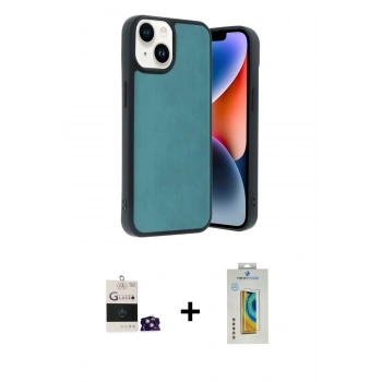 MARSİLYAN™- iPhone 15 Kılıf Kıvılcım Işık Serisi - Siyah Polymer Nano Ekran Koruyucu + Bilvis Titan Kamera Lens - YL