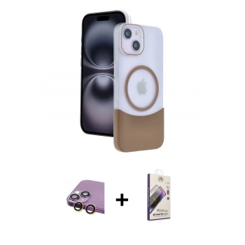 MARSİLYAN™- iPhone 15 Kılıf Kozmos Form Özel Seri - Siyah Bilvis 3D Mat Cam Ekran Koruyucu + Raze Metal Kamera Lens - SI