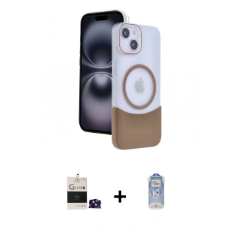 MARSİLYAN™- iPhone 15 Kılıf Kozmos Form Özel Seri - Siyah Joko Magic 5D Cam + Bilvis Titan Kamera Lens - PE