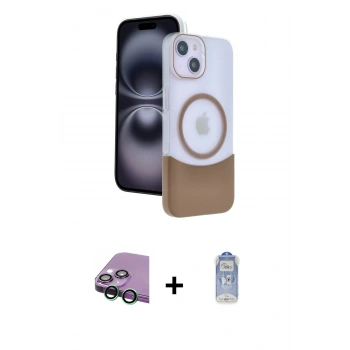 MARSİLYAN™- iPhone 15 Kılıf Kozmos Form Özel Seri - Siyah Joko Magic 5D Cam + Raze Metal Kamera Lens - YL