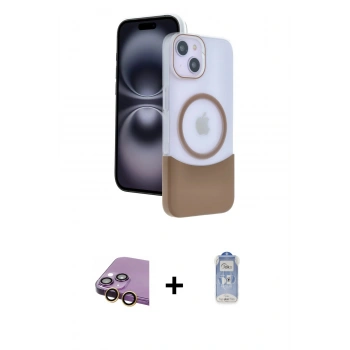 MARSİLYAN™- iPhone 15 Kılıf Kozmos Form Özel Seri - Siyah Joko Magic 5D Cam + Raze Metal Kamera Lens - SI