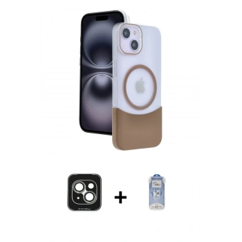 MARSİLYAN™- iPhone 15 Kılıf Kozmos Form Özel Seri - Siyah Joko Magic 5D Cam + PVD Metal Kamera Lens - YL