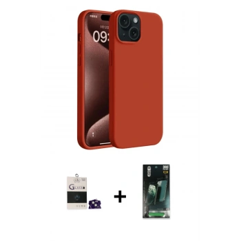 MARSİLYAN™- iPhone 15 Kılıf Kozmos Yansıma Özel Seri - Siyah 360 Mat Full Body Arka Koruyucu + Bilvis Titan Kamera Lens - YL