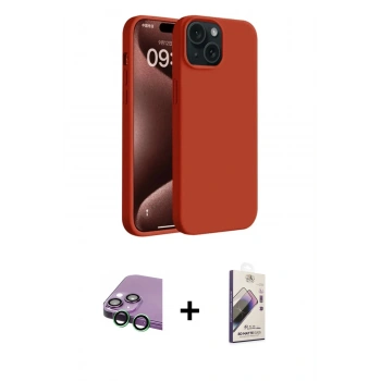 MARSİLYAN™- iPhone 15 Kılıf Kozmos Yansıma Özel Seri - Siyah Bilvis 3D Mat Cam Ekran Koruyucu + Raze Metal Kamera Lens - YL