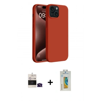 MARSİLYAN™- iPhone 15 Kılıf Kozmos Yansıma Özel Seri - Siyah Polymer Nano Ekran Koruyucu + Bilvis Titan Kamera Lens - SH