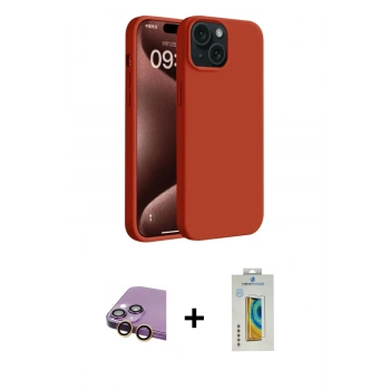 MARSİLYAN™- iPhone 15 Kılıf Kozmos Yansıma Özel Seri - Siyah Polymer Nano Ekran Koruyucu + Raze Metal Kamera Lens - SI
