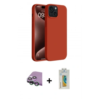 MARSİLYAN™- iPhone 15 Kılıf Kozmos Yansıma Özel Seri - Siyah Polymer Nano Ekran Koruyucu + Raze Metal Kamera Lens - YL