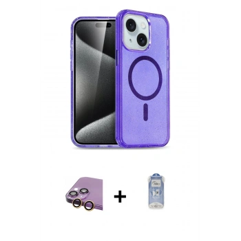 MARSİLYAN™- iPhone 15 Kılıf Nova Asil Prime - Siyah Joko Magic 5D Cam + Raze Metal Kamera Lens - SI