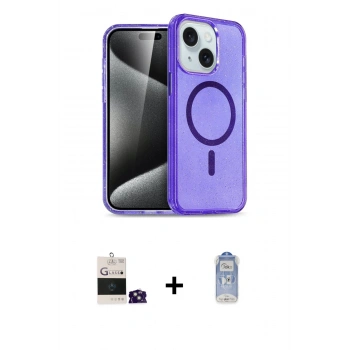 MARSİLYAN™- iPhone 15 Kılıf Nova Asil Prime - Siyah Joko Magic 5D Cam + Bilvis Titan Kamera Lens - YL