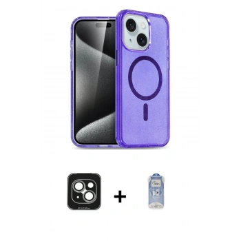 MARSİLYAN™- iPhone 15 Kılıf Nova Asil Prime - Siyah Joko Magic 5D Cam + PVD Metal Kamera Lens - YL