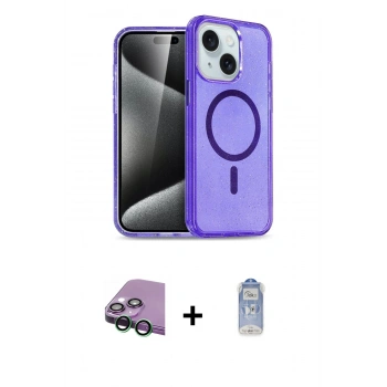MARSİLYAN™- iPhone 15 Kılıf Nova Asil Prime - Siyah Joko Magic 5D Cam + Raze Metal Kamera Lens - YL