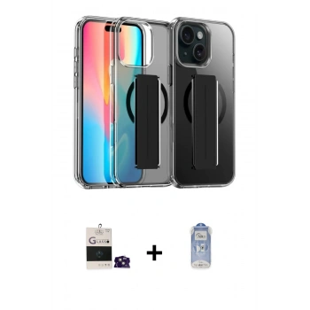 MARSİLYAN™- iPhone 15 Kılıf Nova Işık Koleksiyonu - Siyah Joko Magic 5D Cam + Bilvis Titan Kamera Lens - PE