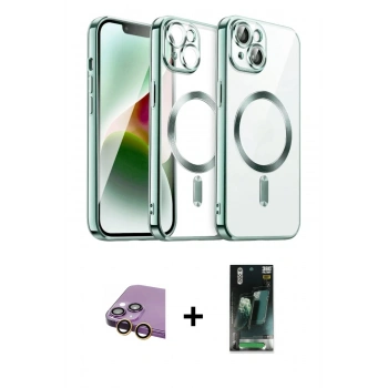 MARSİLYAN™- iPhone 15 Kılıf Nova Işık Özel Seri - Siyah 360 Mat Full Body Arka Koruyucu + Raze Metal Kamera Lens - SI