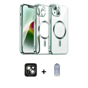MARSİLYAN™- iPhone 15 Kılıf Nova Işık Özel Seri - Siyah Joko Magic 5D Cam + PVD Metal Kamera Lens - YL
