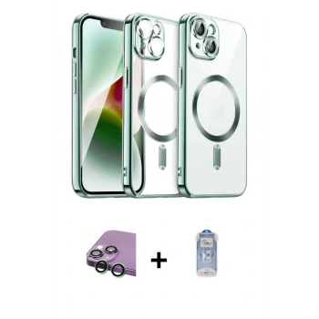 MARSİLYAN™- iPhone 15 Kılıf Nova Işık Özel Seri - Siyah Joko Magic 5D Cam + Raze Metal Kamera Lens - YL