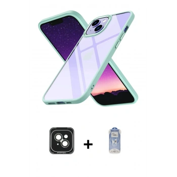 MARSİLYAN™- iPhone 15 Kılıf Nova Işık Serisi - Siyah Joko Magic 5D Cam + PVD Metal Kamera Lens - YL