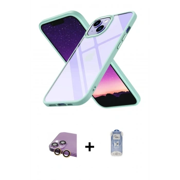 MARSİLYAN™- iPhone 15 Kılıf Nova Işık Serisi - Siyah Joko Magic 5D Cam + Raze Metal Kamera Lens - SI