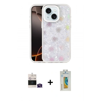 MARSİLYAN™- iPhone 15 Kılıf Odak Prime - Siyah Polymer Nano Ekran Koruyucu + Bilvis Titan Kamera Lens - YL