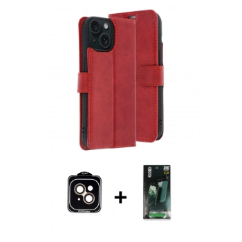 MARSİLYAN™- iPhone 15 Kılıf Siluet Işık Serisi - Şeffaf 360 Full Body Arka Koruyucu + PVD Metal Kamera Lens - TU