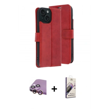 MARSİLYAN™- iPhone 15 Kılıf Siluet Işık Serisi - Siyah Bilvis 3D Mat Cam Ekran Koruyucu + Raze Metal Kamera Lens - PE