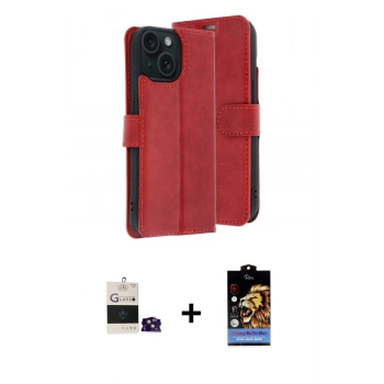 MARSİLYAN™- iPhone 15 Kılıf Siluet Işık Serisi - Siyah Buffer Hayalet Cam Ekran Koruyucu + Bilvis Titan Kamera Lens - PE