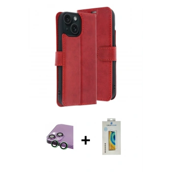 MARSİLYAN™- iPhone 15 Kılıf Siluet Işık Serisi - Siyah Polymer Nano Ekran Koruyucu + Raze Metal Kamera Lens - YL