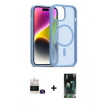 MARSİLYAN™- iPhone 15 Kılıf Siluet Minimal Prime - Şeffaf 360 Full Body Arka Koruyucu + Bilvis Titan Kamera Lens - YL