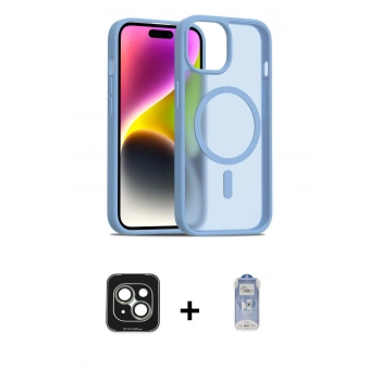 MARSİLYAN™- iPhone 15 Kılıf Siluet Minimal Prime - Siyah Joko Magic 5D Cam + PVD Metal Kamera Lens - YL