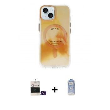 MARSİLYAN™- iPhone 15 Kılıf Ufuk Doku Prime - Siyah Joko Magic 5D Cam + Bilvis Titan Kamera Lens - PE