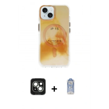 MARSİLYAN™- iPhone 15 Kılıf Ufuk Doku Prime - Siyah Joko Magic 5D Cam + PVD Metal Kamera Lens - YL