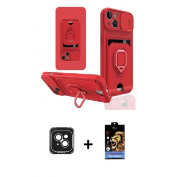 MARSİLYAN™- iPhone 15 Kılıf Vadi Form Prime - Siyah Buffer Hayalet Cam Ekran Koruyucu + PVD Metal Kamera Lens - YL