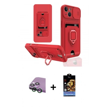 MARSİLYAN™- iPhone 15 Kılıf Vadi Form Prime - Siyah Buffer Hayalet Cam Ekran Koruyucu + Raze Metal Kamera Lens - YL