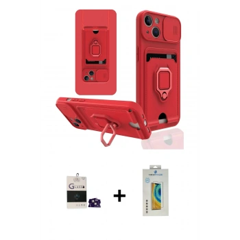 MARSİLYAN™- iPhone 15 Kılıf Vadi Form Prime - Siyah Polymer Nano Ekran Koruyucu + Bilvis Titan Kamera Lens - PE