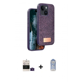 MARSİLYAN™- iPhone 15 Kılıf Vadi Klasik Serisi - Siyah Joko Magic 5D Cam + Bilvis Titan Kamera Lens - PE