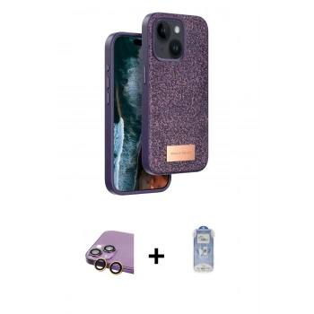MARSİLYAN™- iPhone 15 Kılıf Vadi Klasik Serisi - Siyah Joko Magic 5D Cam + Raze Metal Kamera Lens - SI