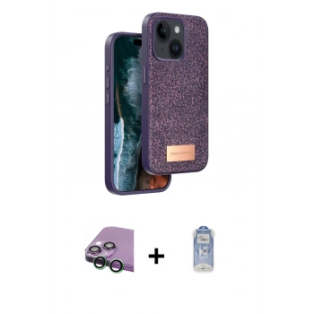 MARSİLYAN™- iPhone 15 Kılıf Vadi Klasik Serisi - Siyah Joko Magic 5D Cam + Raze Metal Kamera Lens - YL