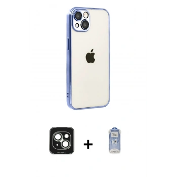 MARSİLYAN™- iPhone 15 Kılıf Vadi Minimal - Siyah Joko Magic 5D Cam + PVD Metal Kamera Lens - YL