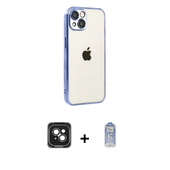 MARSİLYAN™- iPhone 15 Kılıf Vadi Minimal - Siyah Joko Magic 5D Cam + PVD Metal Kamera Lens - YL