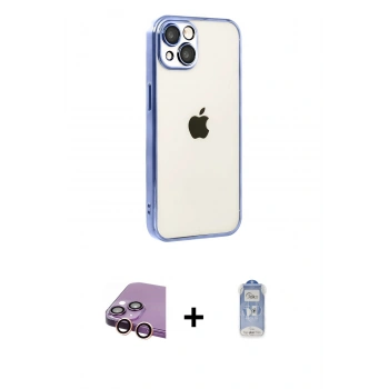 MARSİLYAN™- iPhone 15 Kılıf Vadi Minimal - Siyah Joko Magic 5D Cam + Raze Metal Kamera Lens - PE