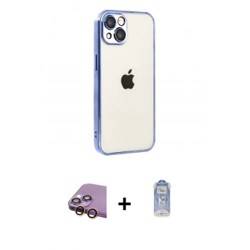 MARSİLYAN™- iPhone 15 Kılıf Vadi Minimal - Siyah Joko Magic 5D Cam + Raze Metal Kamera Lens - SI