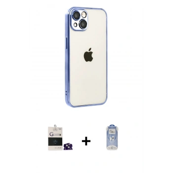 MARSİLYAN™- iPhone 15 Kılıf Vadi Minimal - Siyah Joko Magic 5D Cam + Bilvis Titan Kamera Lens - YL