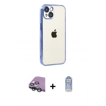 MARSİLYAN™- iPhone 15 Kılıf Vadi Minimal - Siyah Joko Magic 5D Cam + Raze Metal Kamera Lens - YL